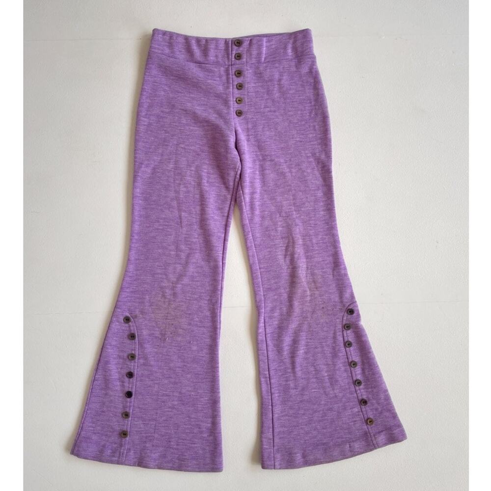 Vtg 70s Purple Polyester Flared Bellbottoms / 28-29" w / Boho Hippie Youth READ